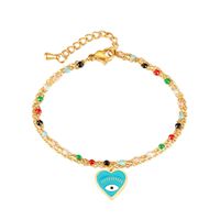 Estilo Francés Ojo Del Diablo Forma De Corazón Acero Inoxidable Pulsera Al Mayoreo sku image 1