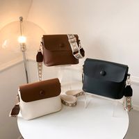 Women's Pu Leather Color Block Vintage Style Square Flip Cover Crossbody Bag main image 1