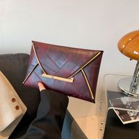 Women's Pu Leather Solid Color Vintage Style Square Flip Cover Clutch Bag main image 2