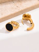 1 Pair Modern Style Simple Style Circle Plating Inlay 304 Stainless Steel Acrylic 14K Gold Plated Ear Cuffs main image 3