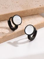 1 Pair Modern Style Simple Style Circle Plating Inlay 304 Stainless Steel Acrylic 14K Gold Plated Ear Cuffs main image 4