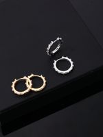 1 Pair Hip-hop Vintage Style Simple Style Gear Plating Inlay Copper Zircon Gold Plated Silver Plated Ear Studs main image 3