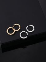 1 Pair Hip-hop Vintage Style Simple Style Gear Plating Inlay Copper Zircon Gold Plated Silver Plated Ear Studs main image 4