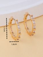 1 Pair Hip-hop Vintage Style Simple Style Gear Plating Inlay Copper Zircon Gold Plated Silver Plated Ear Studs sku image 1
