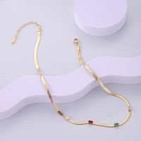 Fashion Square Stainless Steel Plating Inlay Zircon 18k Gold Plated Necklace main image 1