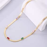 Fashion Square Stainless Steel Plating Inlay Zircon 18k Gold Plated Necklace main image 5