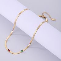 Fashion Square Stainless Steel Plating Inlay Zircon 18k Gold Plated Necklace main image 3