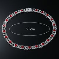 Hip-hop Heart Shape Alloy Plating Inlay Diamond Gold Plated Silver Plated Men's Necklace main image 4