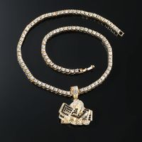 Hip Hop Geometrisch Legierung Überzug Inlay Zirkon Vergoldet Versilbert Unisex Halskette Mit Anhänger main image 1
