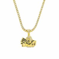 Hip Hop Geometrisch Legierung Überzug Inlay Zirkon Vergoldet Versilbert Unisex Halskette Mit Anhänger sku image 1