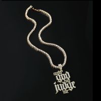 Hip-hop Letter Alloy Inlay Zircon Unisex Pendant Necklace main image 5