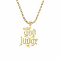 Hip-hop Letter Alloy Inlay Zircon Unisex Pendant Necklace sku image 1