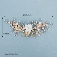 New Flowers Handmade Hair Comb Thin Alloy Hair Accessories Bride&#39;s Veil Tray Hair Insertion Comb sku image 1