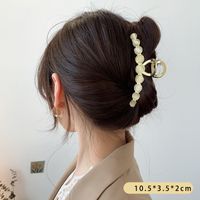 Women's Simple Style Solid Color Alloy Plating Hair Claws sku image 2