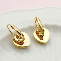 1 Pair Princess Sweet Heart Shape Plating Inlay 304 Stainless Steel Shell Gold Plated Drop Earrings main image 3