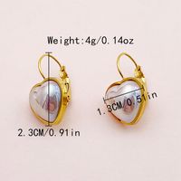 1 Pair Princess Sweet Heart Shape Plating Inlay 304 Stainless Steel Shell Gold Plated Drop Earrings main image 4