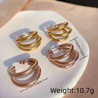 1 Pair Casual Vintage Style Geometric 304 Stainless Steel 18K Gold Plated Earrings main image 3