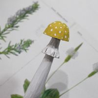 Green Wood Mushroom Series Wooden Stationery Engraving Pen 1pcs sku image 1
