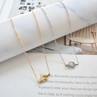 Lady Solid Color Stainless Steel Plating 18k Gold Plated Necklace main image 1