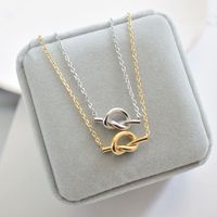 Lady Solid Color Stainless Steel Plating 18k Gold Plated Necklace main image 4