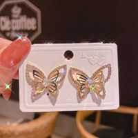 1 Pair Lady Glittery Plating Inlay Alloy Copper Alloy Rhinestones Gold Plated Drop Earrings sku image 3
