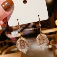 1 Pair Lady Glittery Plating Inlay Alloy Copper Alloy Rhinestones Gold Plated Drop Earrings sku image 6