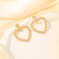 2 Pieces Glam Lady Heart Shape Plating Inlay Alloy Glass 14k Gold Plated Drop Earrings main image 1