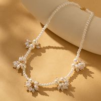 Lady Solid Color Imitation Pearl Beaded Plating Women's Necklace main image 3