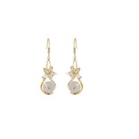1 Pair Elegant Lady Flower Plating Inlay Copper Alloy Opal Zircon 18k Gold Plated Drop Earrings main image 2