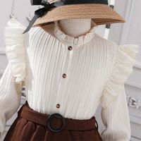 Elegant Solid Color Polyester Girls Clothing Sets main image 4