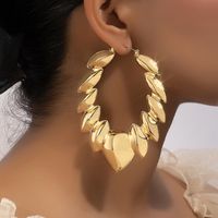 1 Pair Glam Exaggerated Luxurious Leaf Leaves Plating Alloy Ferroalloy 14k Gold Plated Earrings main image 1