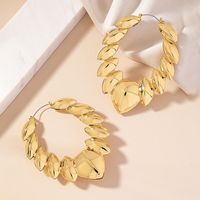 1 Pair Glam Exaggerated Luxurious Leaf Leaves Plating Alloy Ferroalloy 14k Gold Plated Earrings main image 4