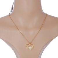 Elegant Classic Style Heart Shape Copper Plating Inlay Zircon 18k Gold Plated Pendant Necklace main image 6