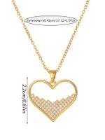 Elegant Classic Style Heart Shape Copper Plating Inlay Zircon 18k Gold Plated Pendant Necklace main image 2