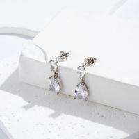 1 Pair French Style Simple Style Korean Style Water Droplets Inlay Copper Zircon Drop Earrings main image 8