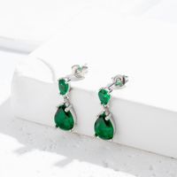 1 Pair French Style Simple Style Korean Style Water Droplets Inlay Copper Zircon Drop Earrings main image 9