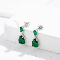 1 Pair French Style Simple Style Korean Style Water Droplets Inlay Copper Zircon Drop Earrings sku image 4