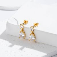 1 Pair French Style Simple Style Korean Style Water Droplets Inlay Copper Zircon Drop Earrings main image 6