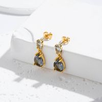 1 Pair French Style Simple Style Korean Style Water Droplets Inlay Copper Zircon Drop Earrings main image 5