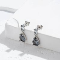 1 Pair French Style Simple Style Korean Style Water Droplets Inlay Copper Zircon Drop Earrings main image 4