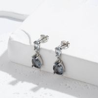1 Pair French Style Simple Style Korean Style Water Droplets Inlay Copper Zircon Drop Earrings sku image 6