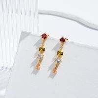 1 Pair French Style Simple Style Korean Style Unicorn Eye Wings Inlay Copper Zircon Earrings sku image 3