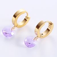 1 Pair Casual Sweet Geometric Plating Inlay Stainless Steel Zircon 18k Gold Plated Drop Earrings main image 4