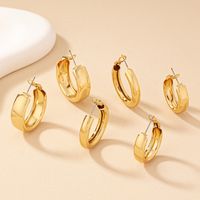 Wholesale Jewelry Simple Style Circle Alloy Gold Plated Plating Hoop Earrings main image 7