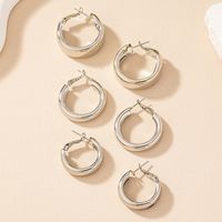 Wholesale Jewelry Simple Style Circle Alloy Gold Plated Plating Hoop Earrings main image 3