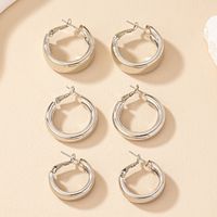 Wholesale Jewelry Simple Style Circle Alloy Gold Plated Plating Hoop Earrings main image 6