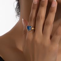 Retro French Style Heart Shape Alloy Wholesale Rings main image 4