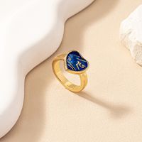 Retro French Style Heart Shape Alloy Wholesale Rings main image 5