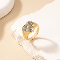 Commute Heart Shape Rhinestones Alloy Wholesale Rings main image 1