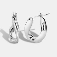 1 Pair Modern Style Commute Cool Style Irregular Plating Copper Silver Plated Hoop Earrings main image 1